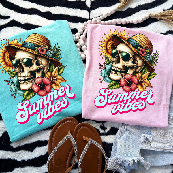 "Summer Vibes" Skeleton Tee