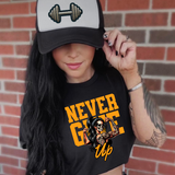 Never Give Up -  Black TShirt or Cropped TShirt