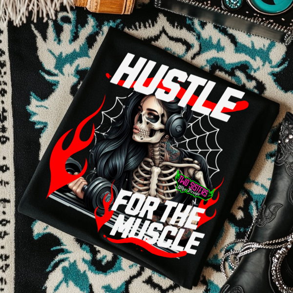 Hustle for the Muscle -  Black TShirt or Cropped TShirt