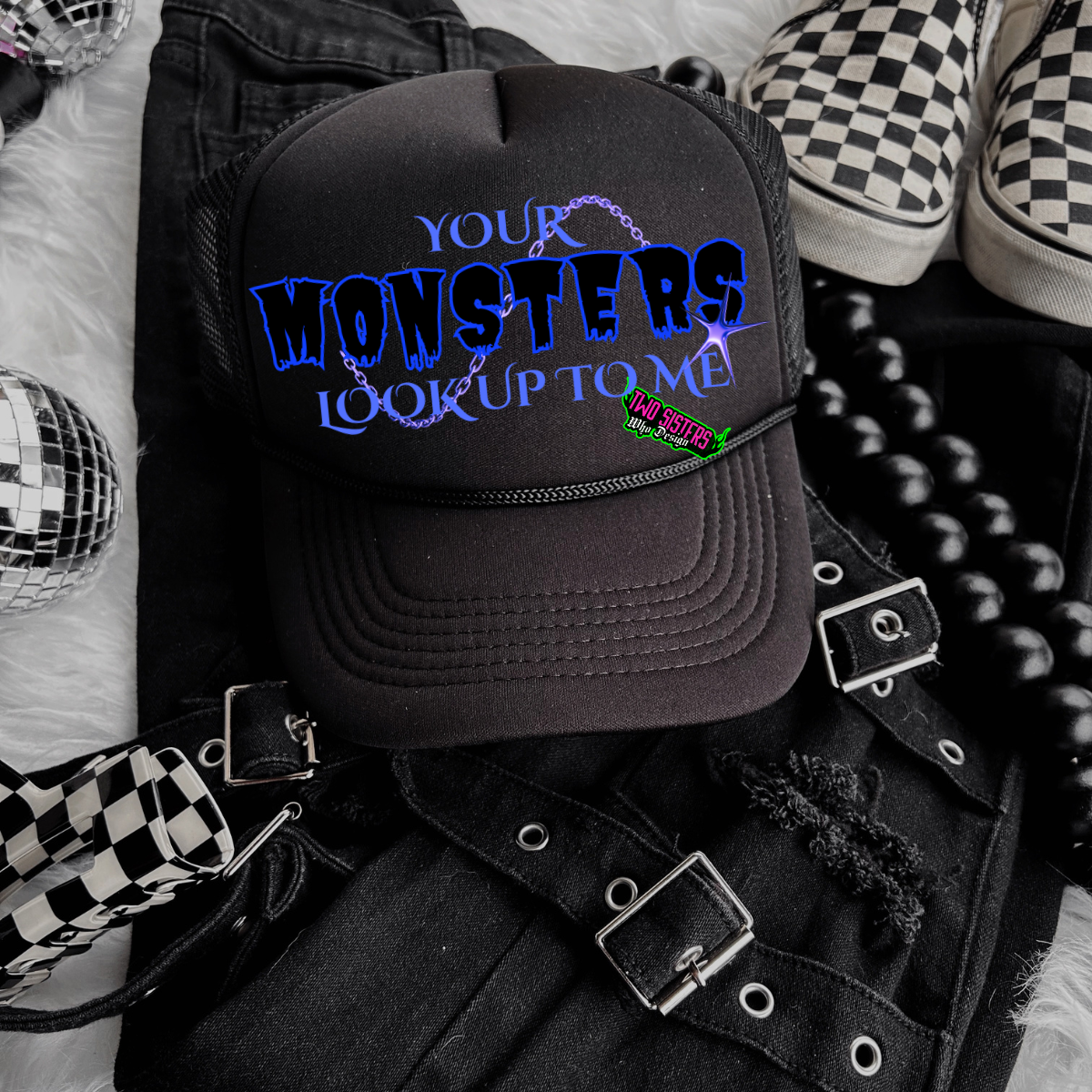 LIMITED EDITION: I Am What Nightmares Envy Racerback Tank Top + Biker Shorts + Trucker Hat Bundle