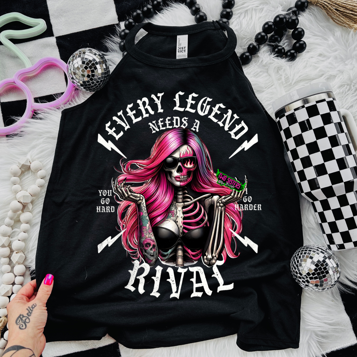 Every Legends Needs a Rival - Black Mineral Wash TShirt, Black Rocker Tank, Sweatshirt, Hoodie, or Zip Up Hoodie