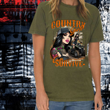 *EXCLUSIVE*Country Girls Can Survive Vintage Olive TShirt + Trucker Hat