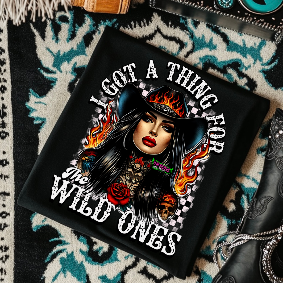 *EXCLUSIVE*I Got A Thing for the Wild Ones  - Black Mineral Wash TShirt, Black Rocker Tank, Sweatshirt, Hoodie, or Zip Up Hoodie