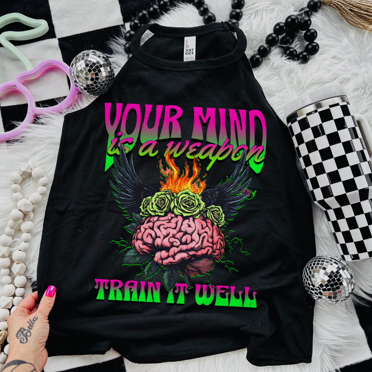 Your Mind is A Weapon, Train it Well - Black Mineral Wash TShirt, Black Rocker Tank, Sweatshirt, Hoodie, or Zip Up Hoodie