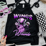 *EXCLUSIVE* Wings Built From Wounds -  Black Mineral Wash TShirt, Black Rocker Tank, Sweatshirt, Hoodie, or Zip Up Hoodie