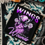 *EXCLUSIVE* Wings Built From Wounds -  Black Mineral Wash TShirt, Black Rocker Tank, Sweatshirt, Hoodie, or Zip Up Hoodie