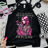 *EXCLUSIVE*He's Toxic. He's Tragic. He's Fictional. I'm In Love -  Black Mineral Wash TShirt, Black Rocker Tank, Sweatshirt, Hoodie, or Zip Up Hoodie