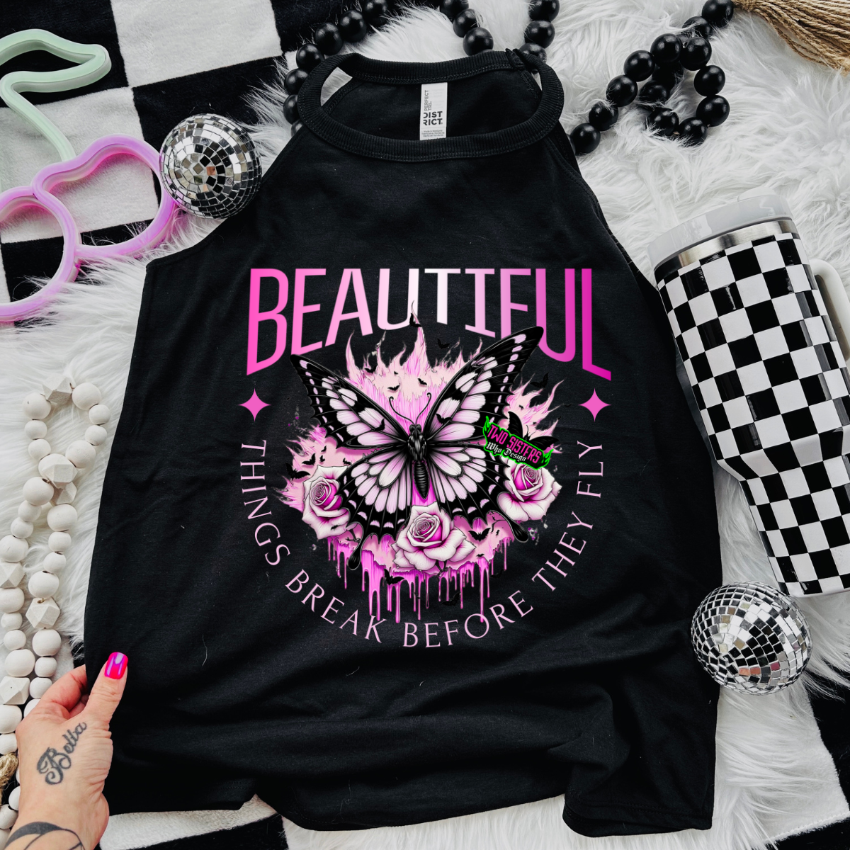 *EXCLUSIVE*Beautiful Things Break Before They Fly -  Black Mineral Wash TShirt, Black Rocker Tank, Sweatshirt, Hoodie, or Zip Up Hoodie