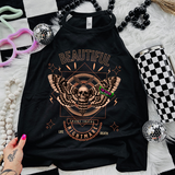Beautiful Nightmare -  Black Mineral Wash TShirt, Black Rocker Tank, Sweatshirt, Hoodie, or Zip Up Hoodie
