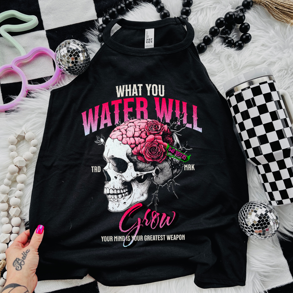 What You Water Will Grow -  Black Mineral Wash TShirt, Black Rocker Tank, Sweatshirt, Hoodie, or Zip Up Hoodie