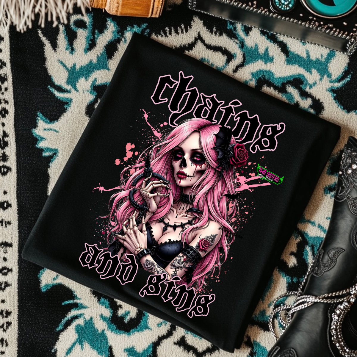 *EXCLUSIVE*Chaos and Sin  -  Black Mineral Wash TShirt, Black Rocker Tank, Sweatshirt, Hoodie, or Zip Up Hoodie