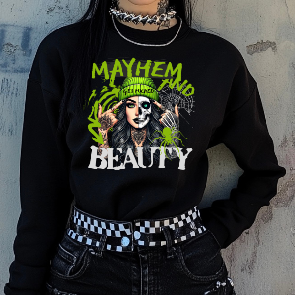 Mayhem and Beauty "Get Fuc&ed" Black T-Shirt, Sweatshirt, or Hoodie