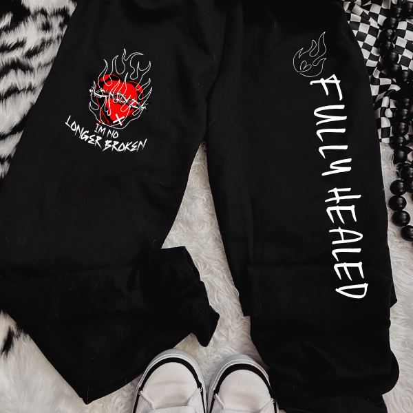 ***COMPLETE SET***I am No Longer Broken Sweatshirt + Fully Healed Sweatpants + You Matter Black Beanie