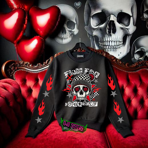 Fight For Yourself Skeleton Black TShirt, Sweatshirt, or Hoodie with Full Sleeve Graphic