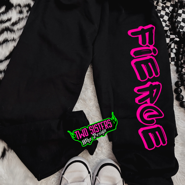 ***COMPLETE SET***Untamed & Fearless NAVY Sweatshirt (NO BACK GRAPHIC) + "Fierce" NAVY Sweatpants