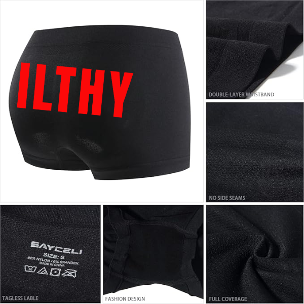 ***COMPLETE SET***"Filthy Black TShirt + Filthy Graphic on Front of Boy Short Underwear