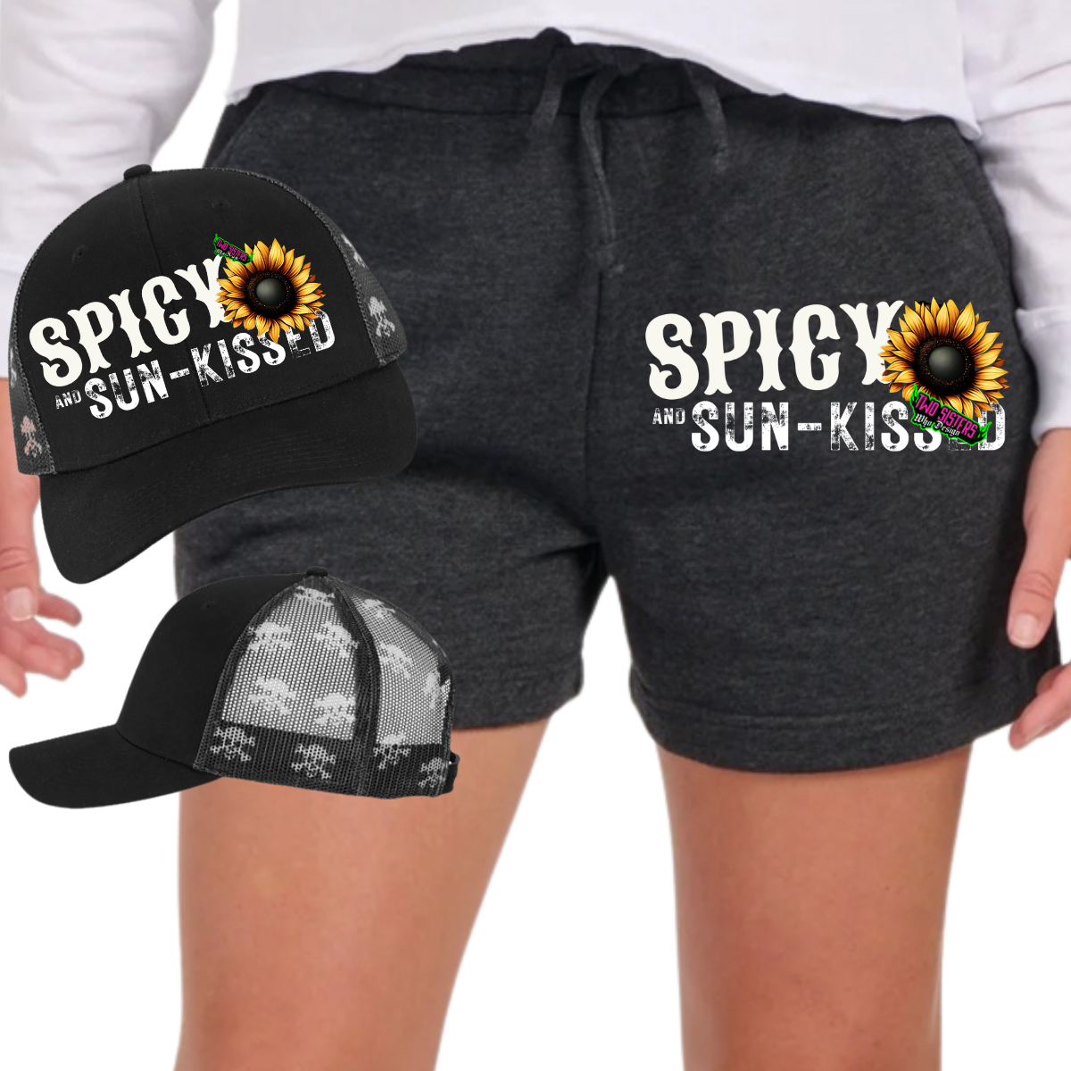 A Little Savage & A lot of Sunshine - Black Mineral Wash TShirt, Black Rocker Tank, Sweatshirt, Hoodie, or Zip Up Hoodie | Trucker Hat | Charcoal Shorts