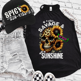 A Little Savage & A lot of Sunshine - Black Mineral Wash TShirt, Black Rocker Tank, Sweatshirt, Hoodie, or Zip Up Hoodie | Trucker Hat | Charcoal Shorts