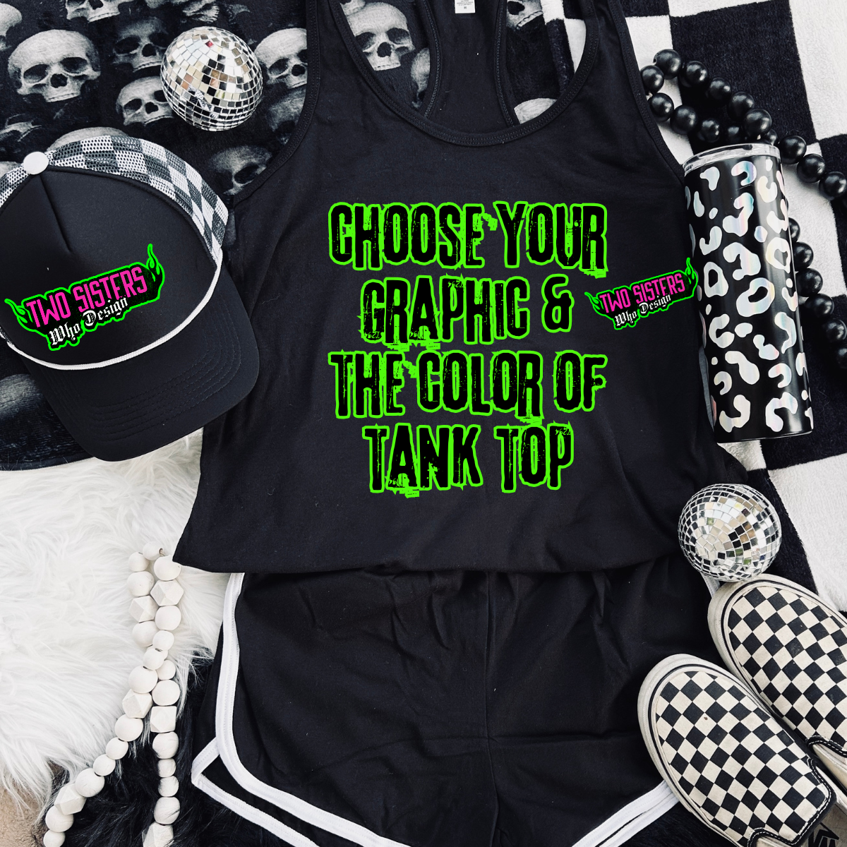 *LIMITED EDITION* You Pick ANY Graphic & Color of Tank Top - Burnout Racer Back Tank Top