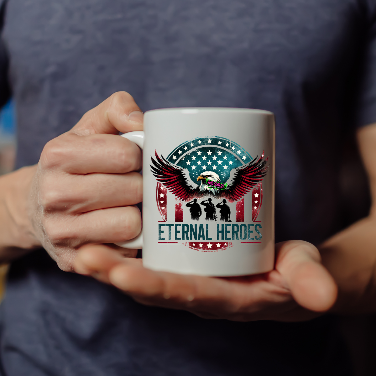 Veteran, Memorial Day, Independence Day, July 4th Ceramic Mug – "Eternal Heroes" – Perfect for Halloween or Gifting