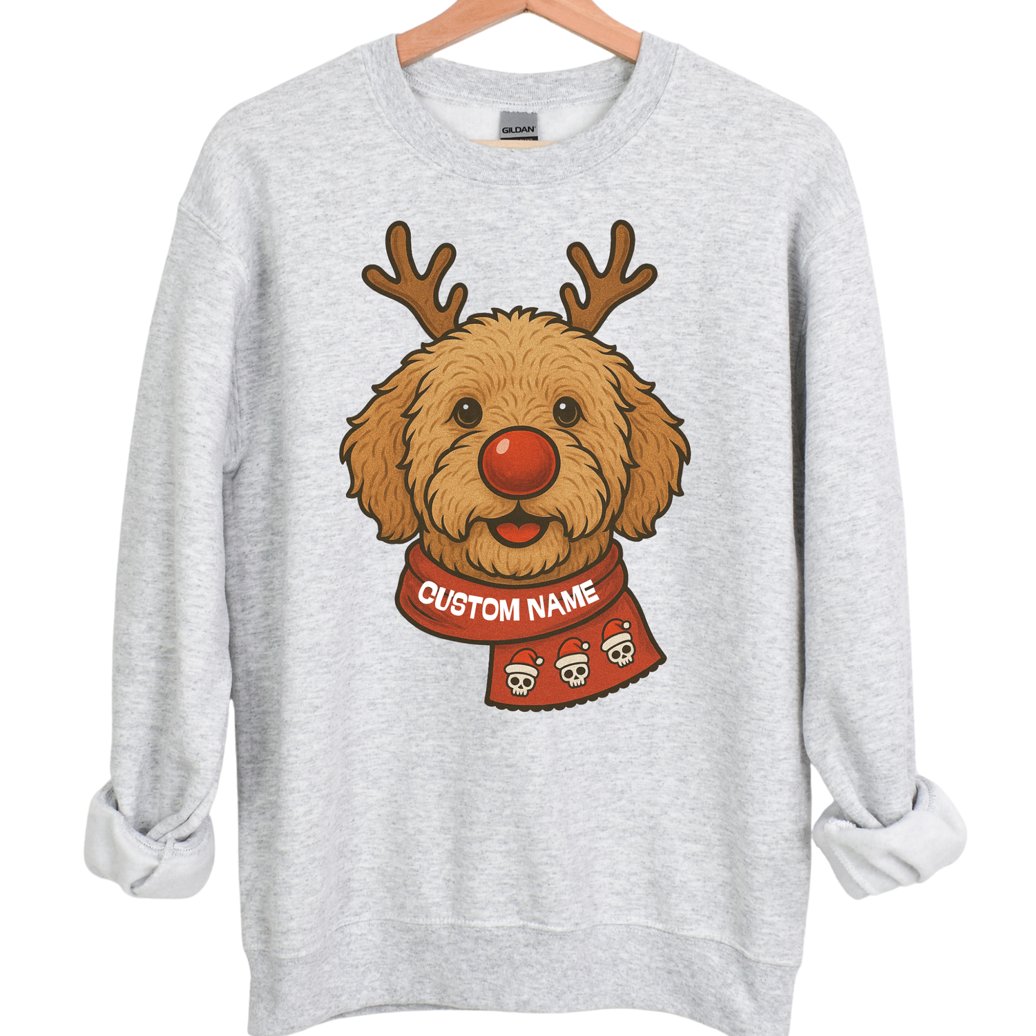 CUSTOM DOG REINDEER SWEATSHIRT