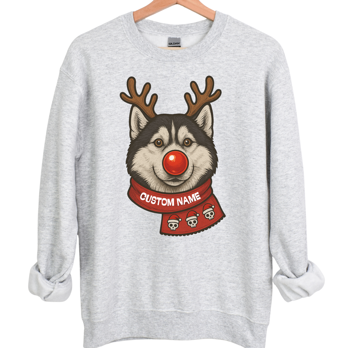 CUSTOM DOG REINDEER SWEATSHIRT
