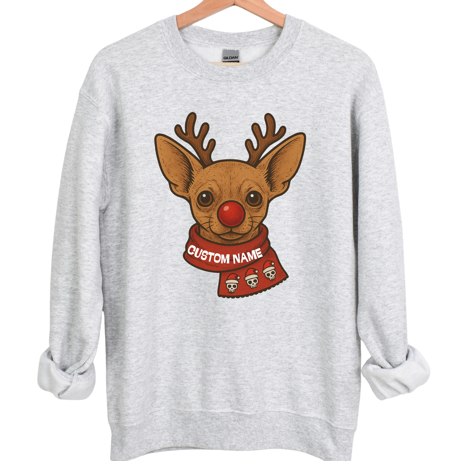 CUSTOM DOG REINDEER SWEATSHIRT