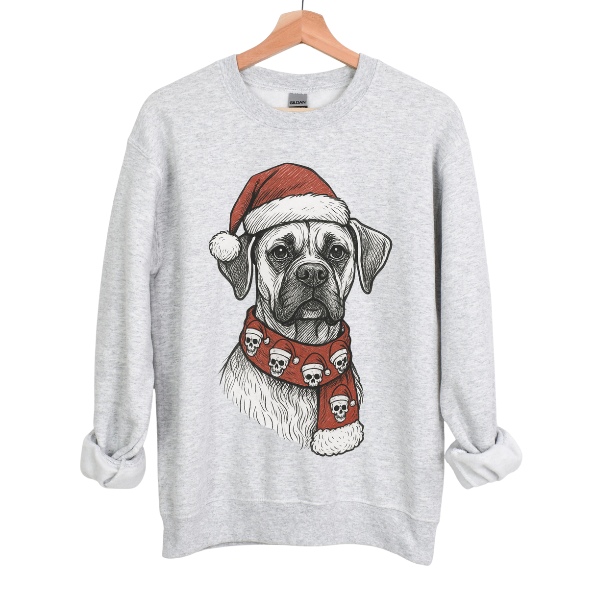 WINTER DOGS WITH SKULL/SANTA HAT SCARF