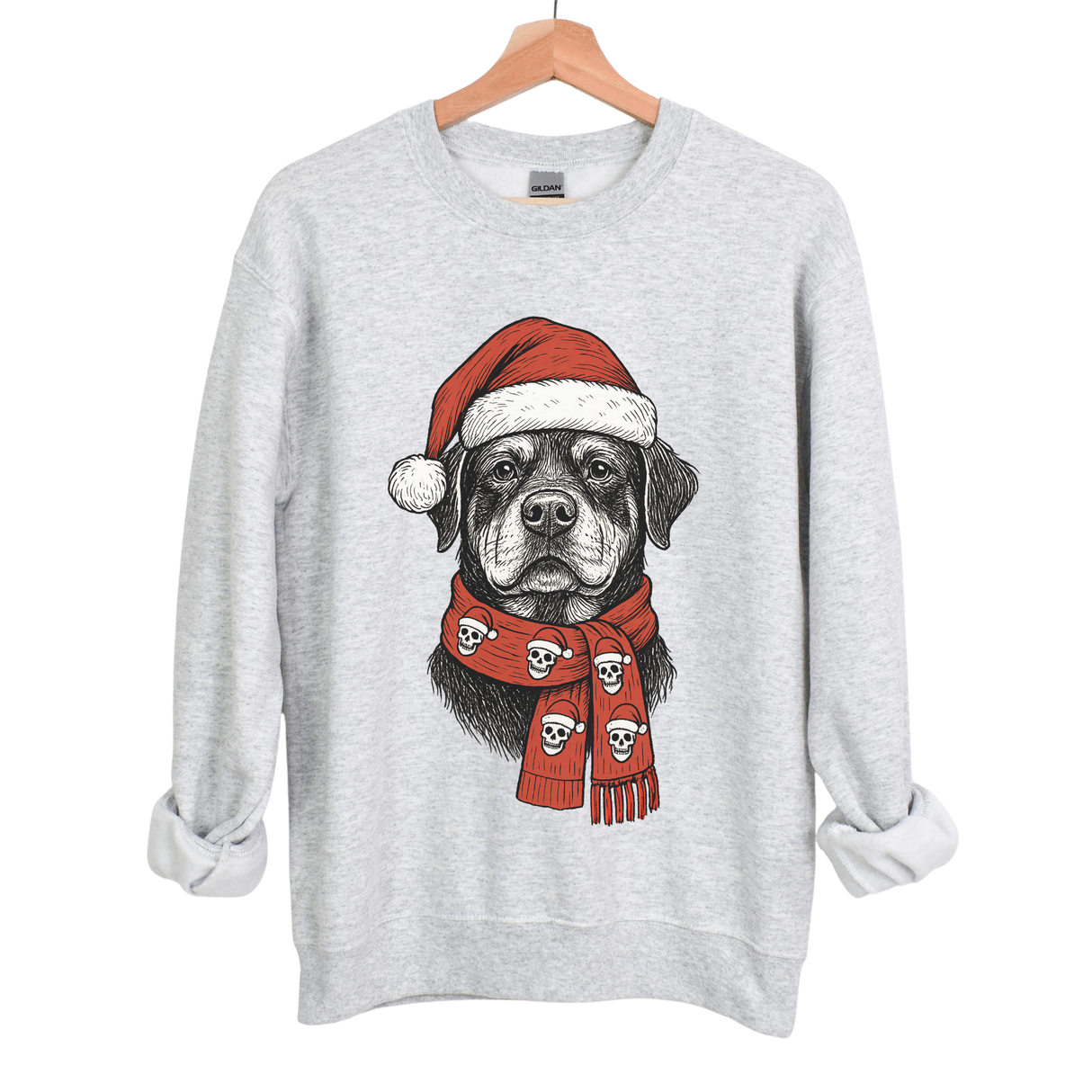 WINTER DOGS WITH SKULL/SANTA HAT SCARF