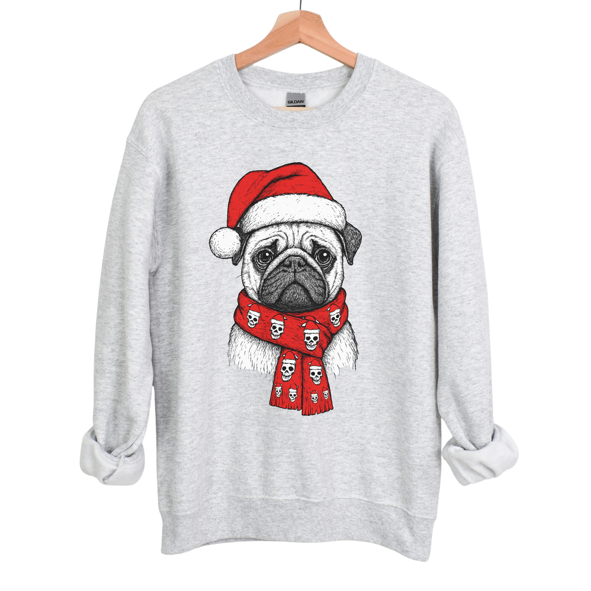 WINTER DOGS WITH SKULL/SANTA HAT SCARF