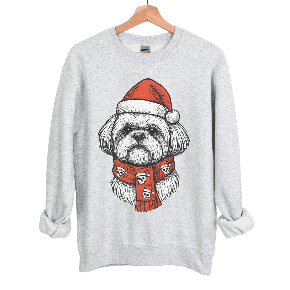 WINTER DOGS WITH SKULL/SANTA HAT SCARF