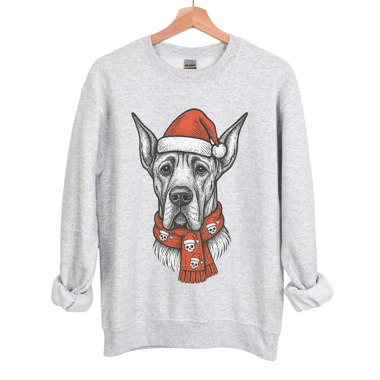 WINTER DOGS WITH SKULL/SANTA HAT SCARF