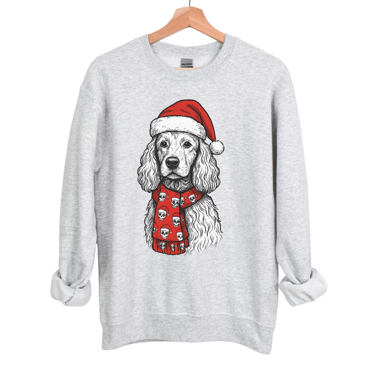 WINTER DOGS WITH SKULL/SANTA HAT SCARF