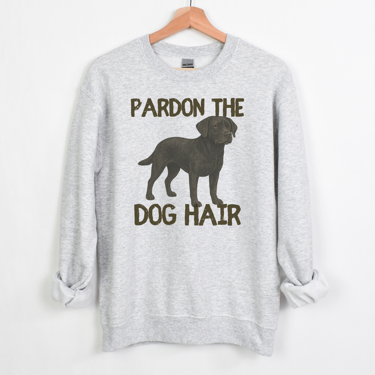 CHOCOLATE LABRADOR PARDON THE DOG HAIR