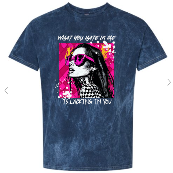 What You Hate About Me, Lacks In You Midnight Blue Mineral Wash TShirt | Goth, Grunge Women's Tops