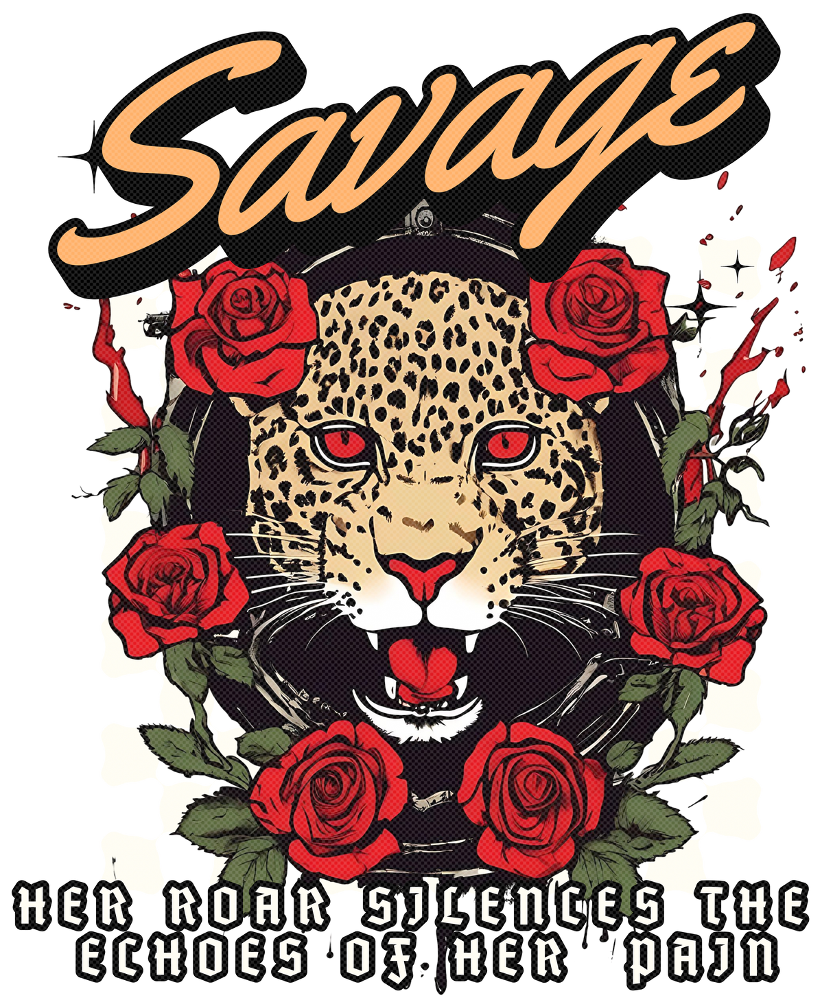 Savage - Her Roar Silence the Echoes of Her Pain Vintage Inspired Heavyweight Tee