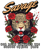 Savage - Her Roar Silence the Echoes of Her Pain Vintage Inspired Heavyweight Tee