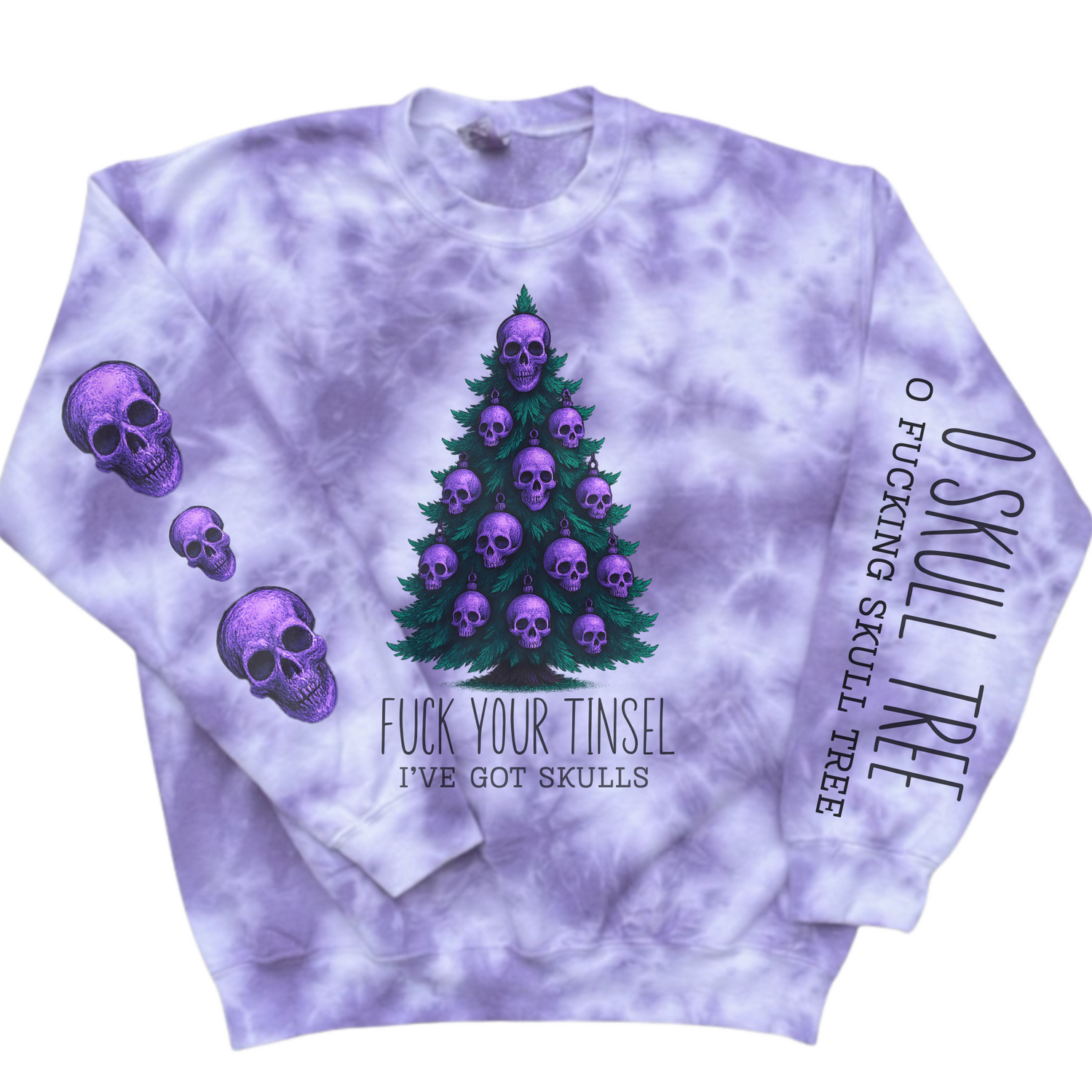 FUCK YOUR TINSEL, I HAVE SKULLS WITH FULL SLEEVES + MATCHING JOGGERS