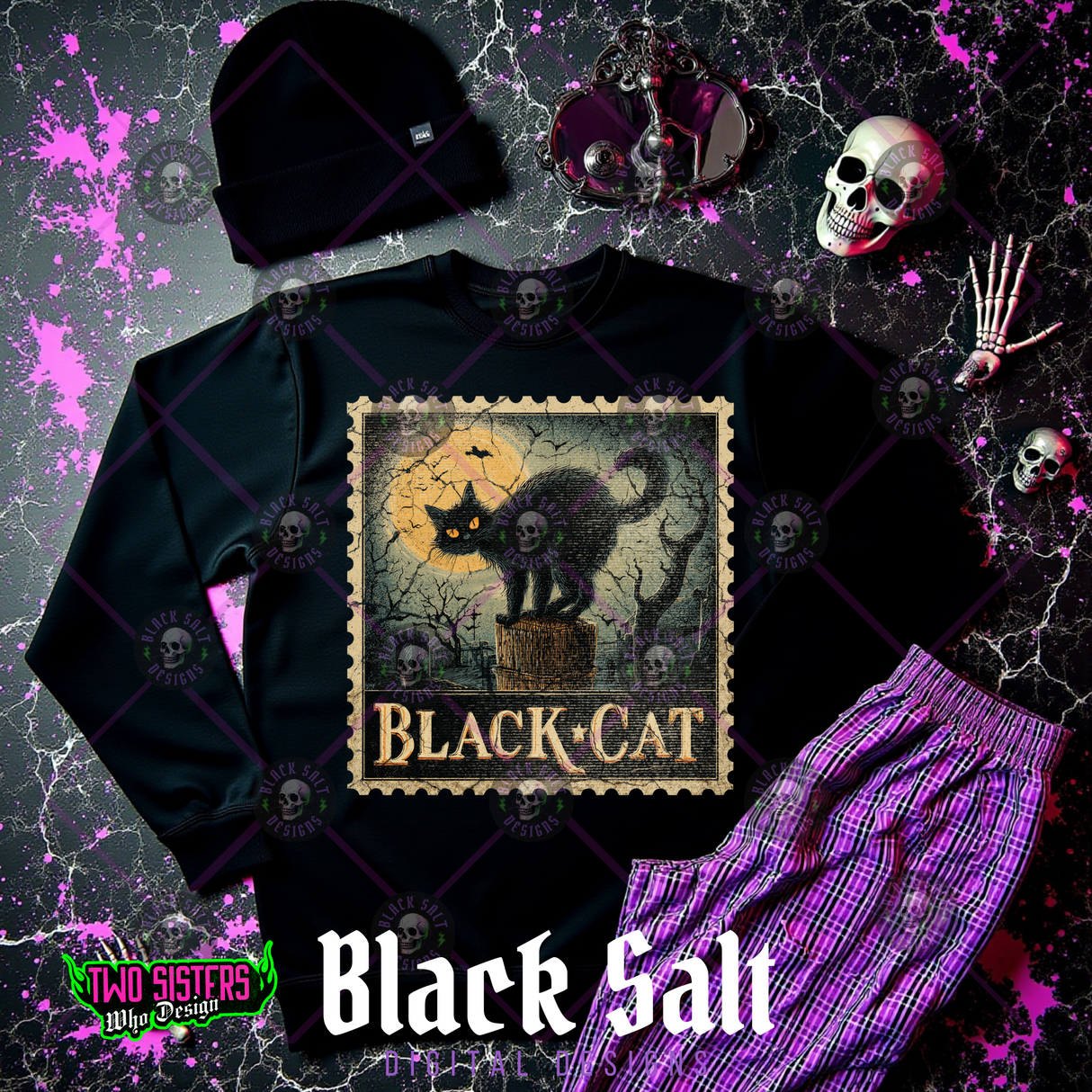 BLACK CAT POSTCARD