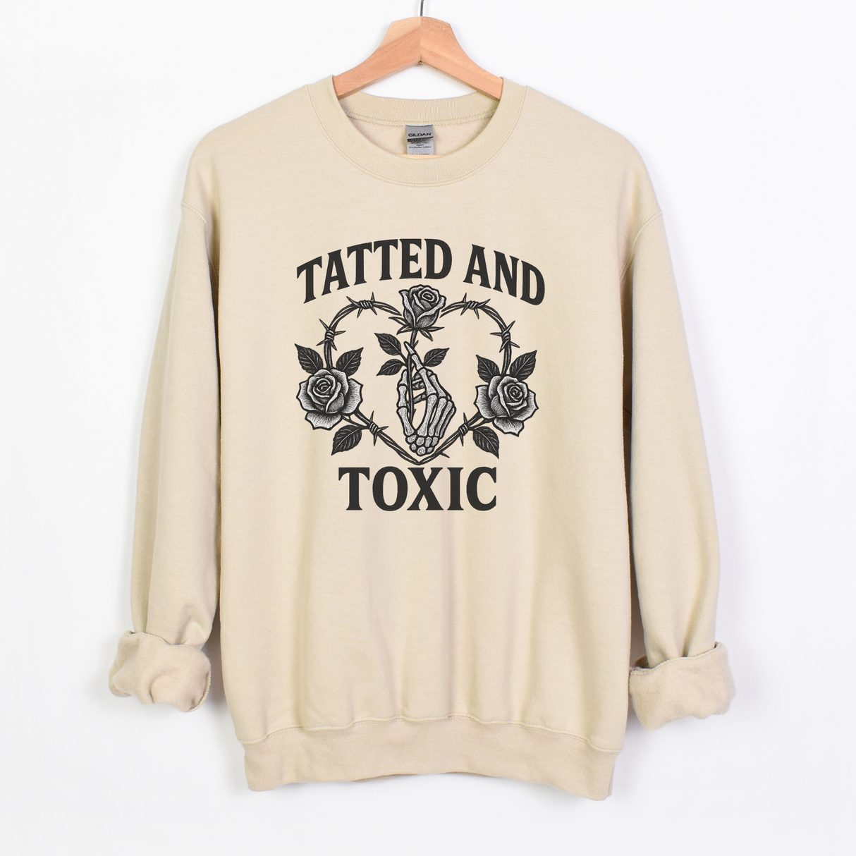 TATTED AND TOXIC WITH HAND AND ROSE