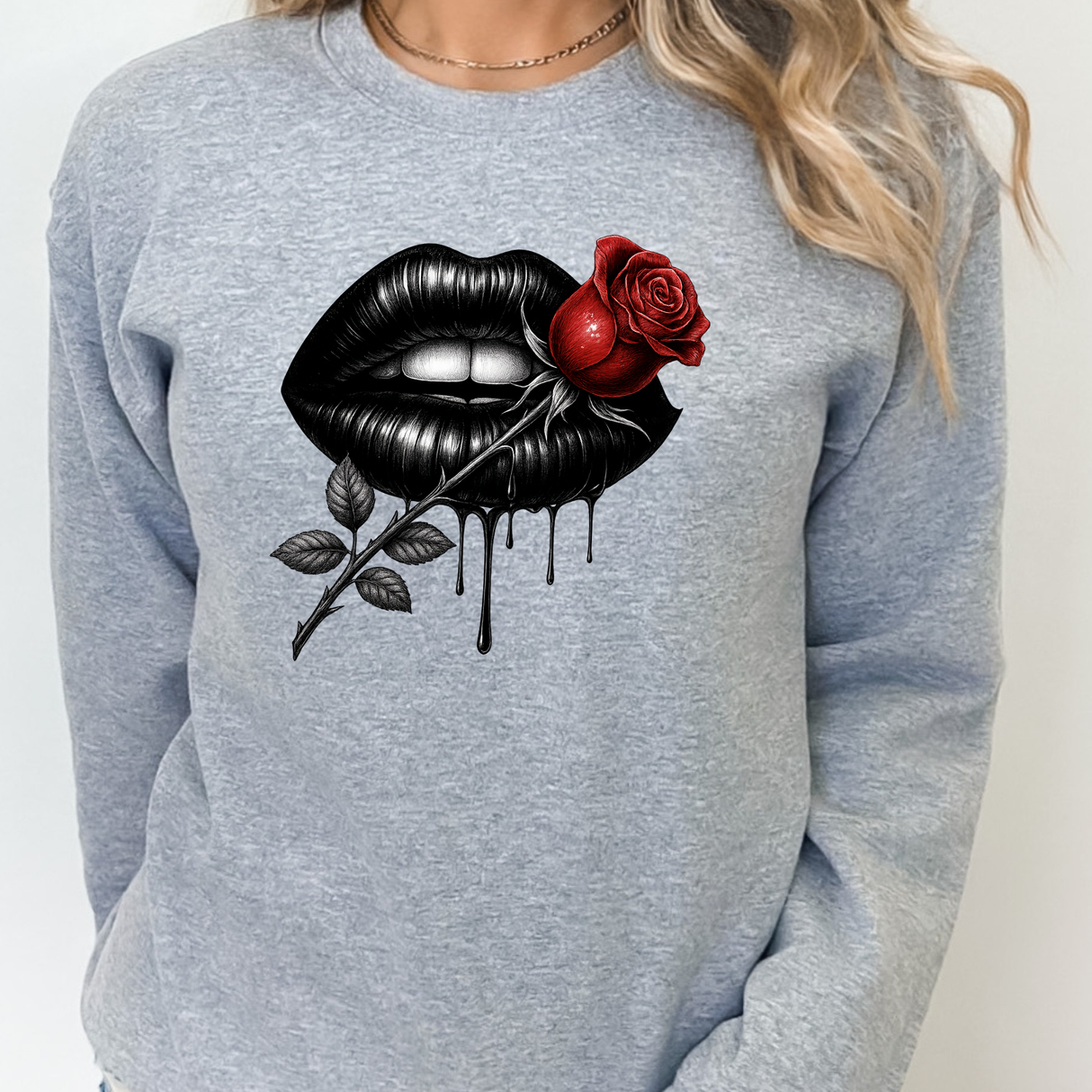 89. BLACK LIPS WITH ROSE (NO TEXT)