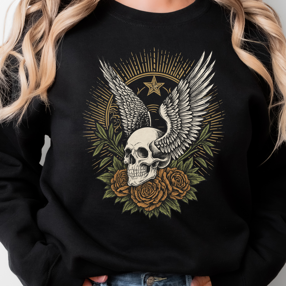 107, SKULL WITH WINGS AND ROSES *NEW*